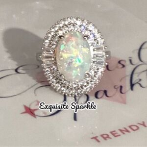 Huitan Opal and Silver Ring